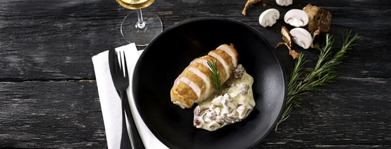 Saus van gevogelte met champignons